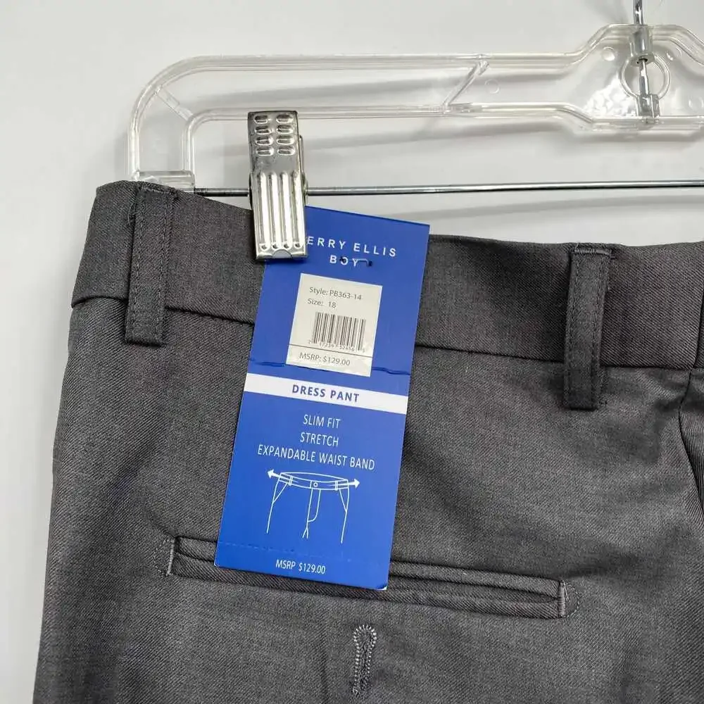 Perry Ellis 5PC Suit Set | Boys’ 18 Regular Gray Formal Polyester